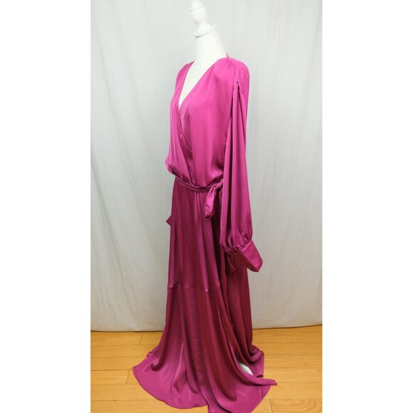 ELOQUII Satin Maxi Dress - 26, Magenta $150 - Picture 7 of 12